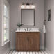 None 3 Light 24 inch Matte Black Bathroom Vanity Light Wall Light